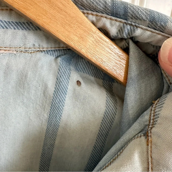 Soft Surroundings size Large Emerson Blue Plaid Button Up Tunic Top Casual - Picture 5 of 7